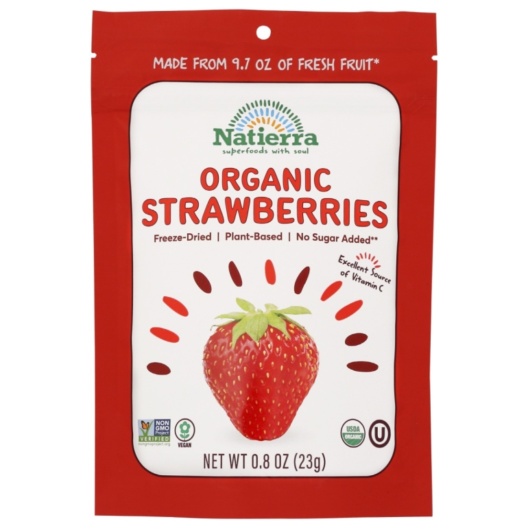 Organic Freeze Dried Strawberries, 0.8 oz