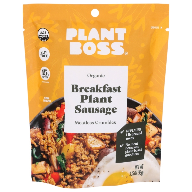 Organic Breakfast Plant Sausage Meatless Crumbles, 3.35 oz