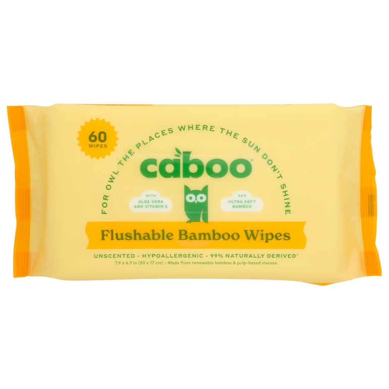 Wipes Bamboo Flushable, 60 ct