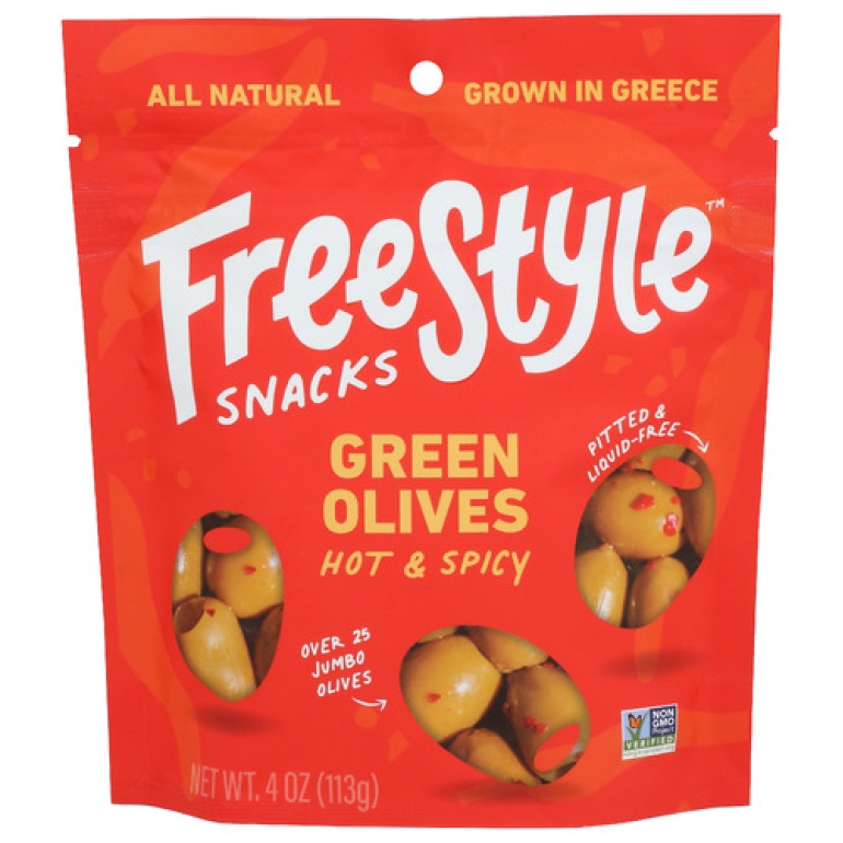 Olives Green Hot Spicy, 4 OZ