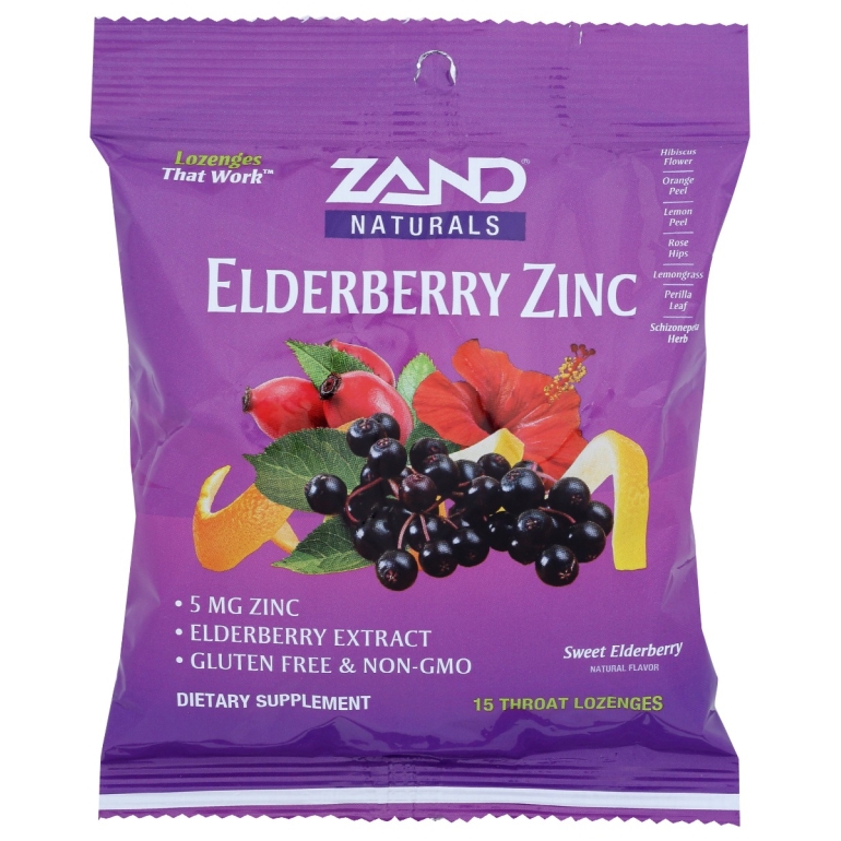 Lozenges Herbal Elderberry Zinc, 15 pc
