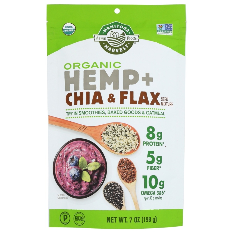 Seeds Hemp Chia Flax Organic, 7 OZ