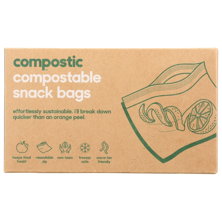 Compostable Snack Bags, 25 ea