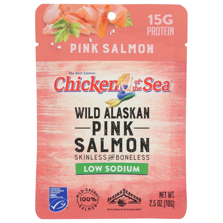 Wild Alaskan Pink Salmon Low Sodium, 2.5 oz