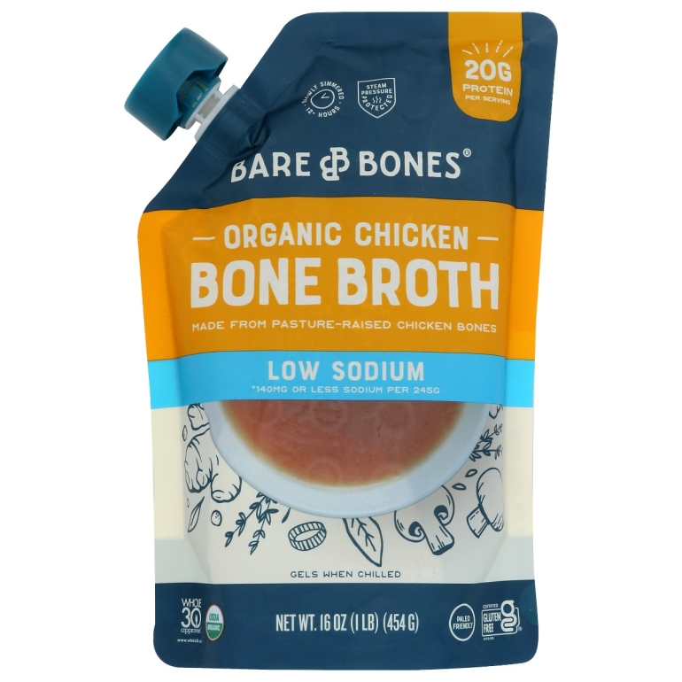 Broth Chicken Bone Low Sodium, 16 oz