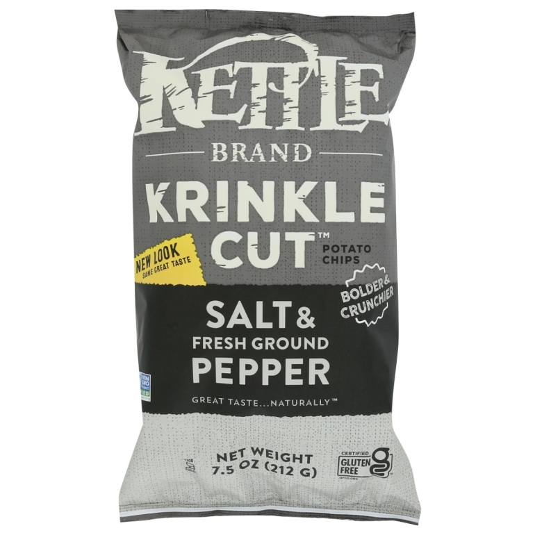 Krinkle Cut Salt and Pepper Potato Chips, 7.5 oz