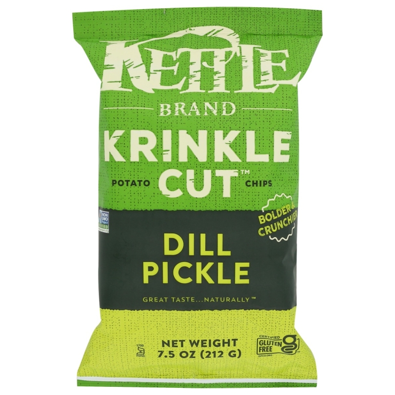 Krinkle Cut Dill Pickle Potato Chips, 7.5 oz