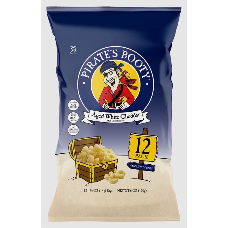 Pirates Booty Aged White Cheddar 12 Count, 6 oz