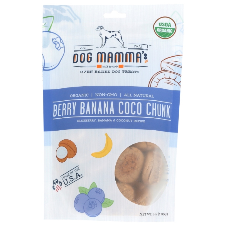Organic Berry Banana Coco Chunk Dog Treats, 6 oz