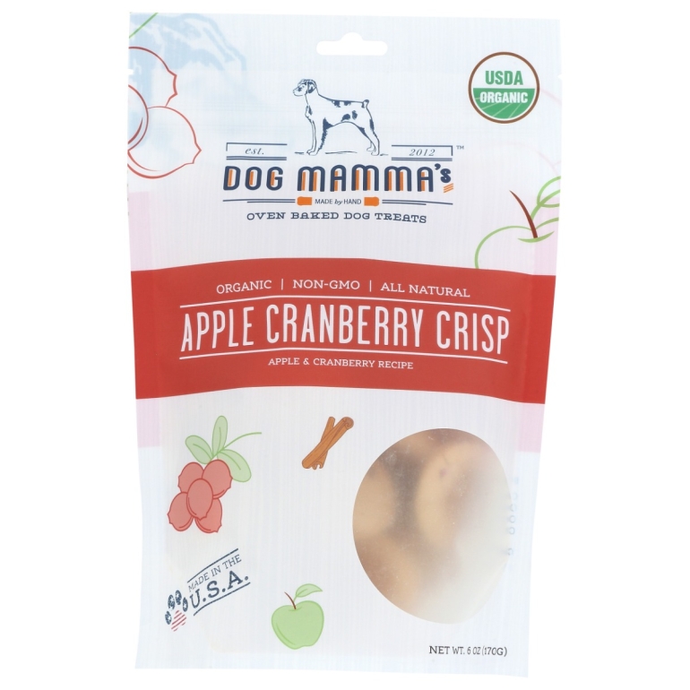 Organic Apple Cranberry Crisp Dog Treats, 6 oz