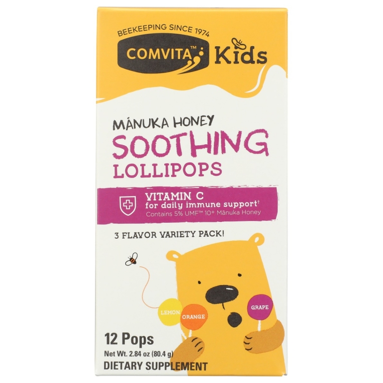 Kids Manuka Honey Soothing Pops, 12 pc