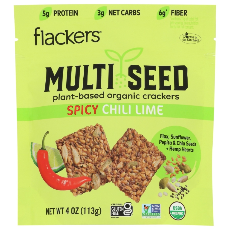 Multi Seed Crackers Spicy Chili Lime, 4 oz