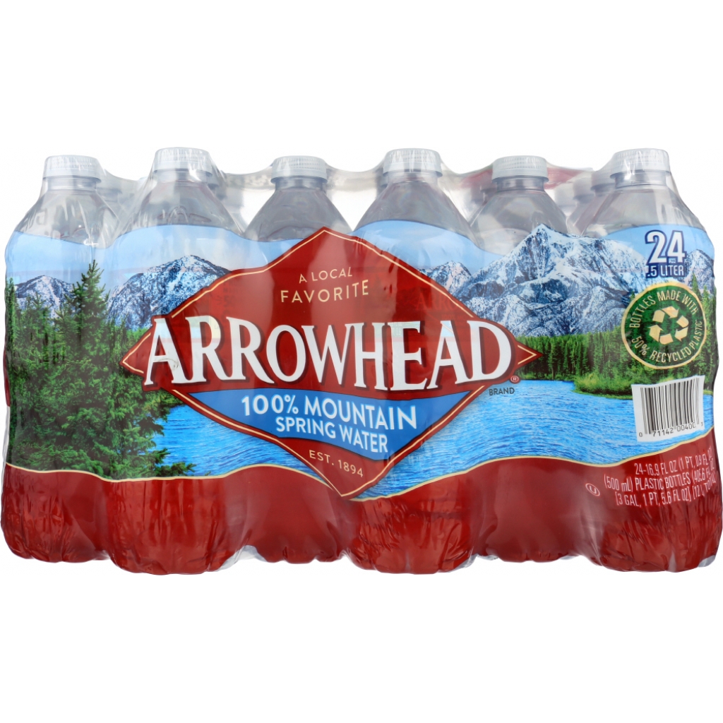 100% Mountain Spring Water, 24 Count - 0.5 Liter Bottles