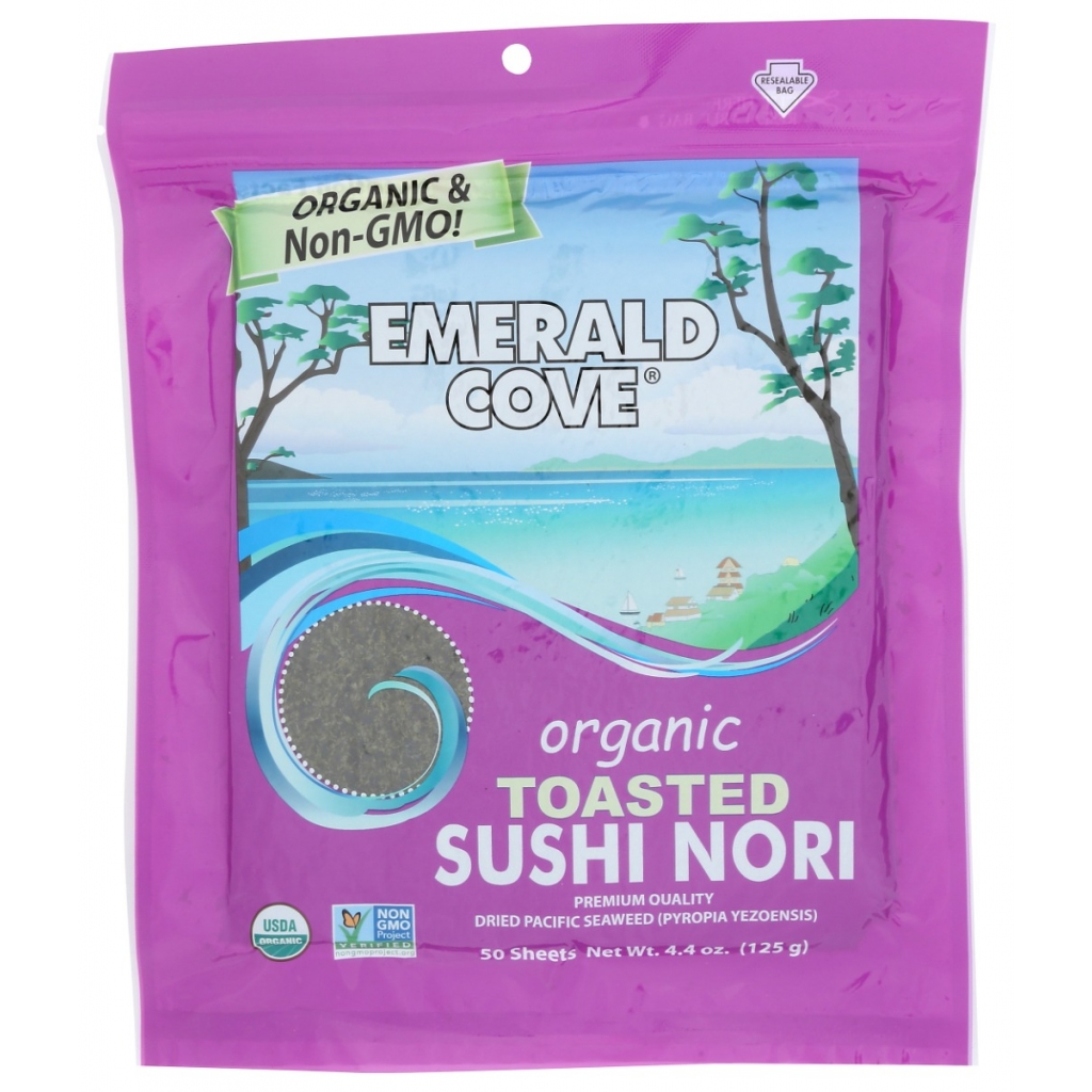 Organic Toasted Sushi Nori - 50 Sheets