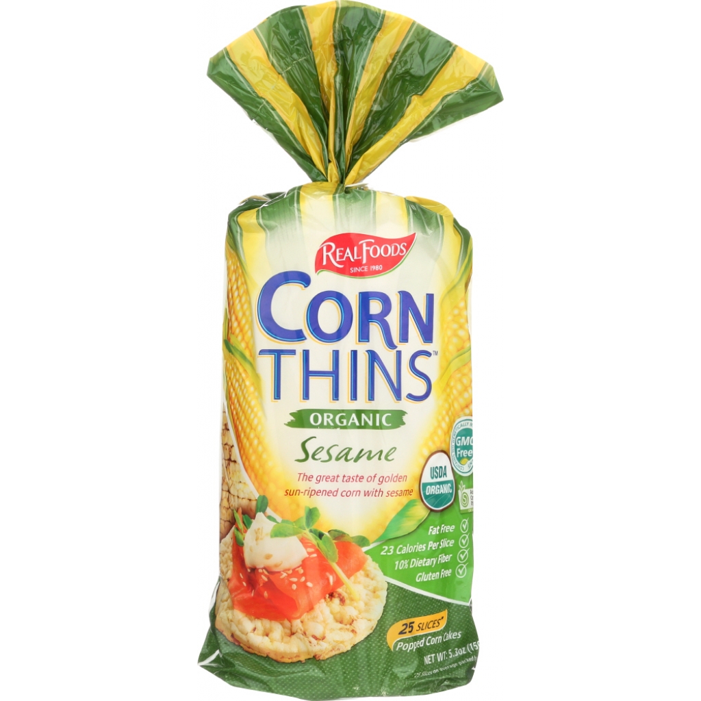 Organic Sesame Corn Thins, 5.3 oz