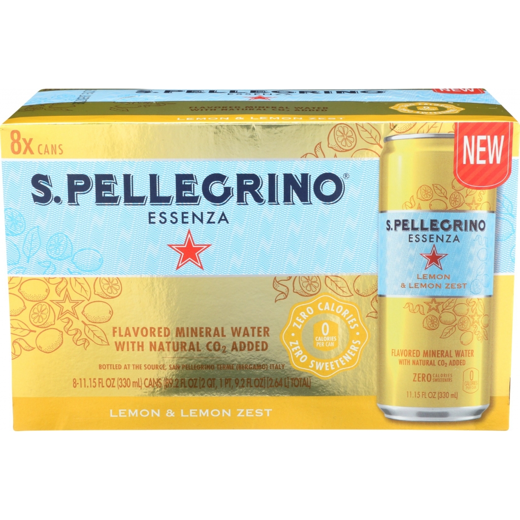 San Pellegrino Sparkling Lemonade - Refreshing Italian Beverage, 8-Pack, 89.26 fl oz