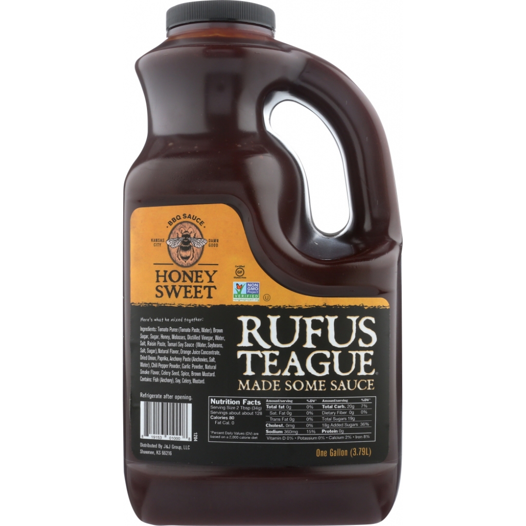 Award-Winning Honey Sweet BBQ Sauce, 1 Gallon