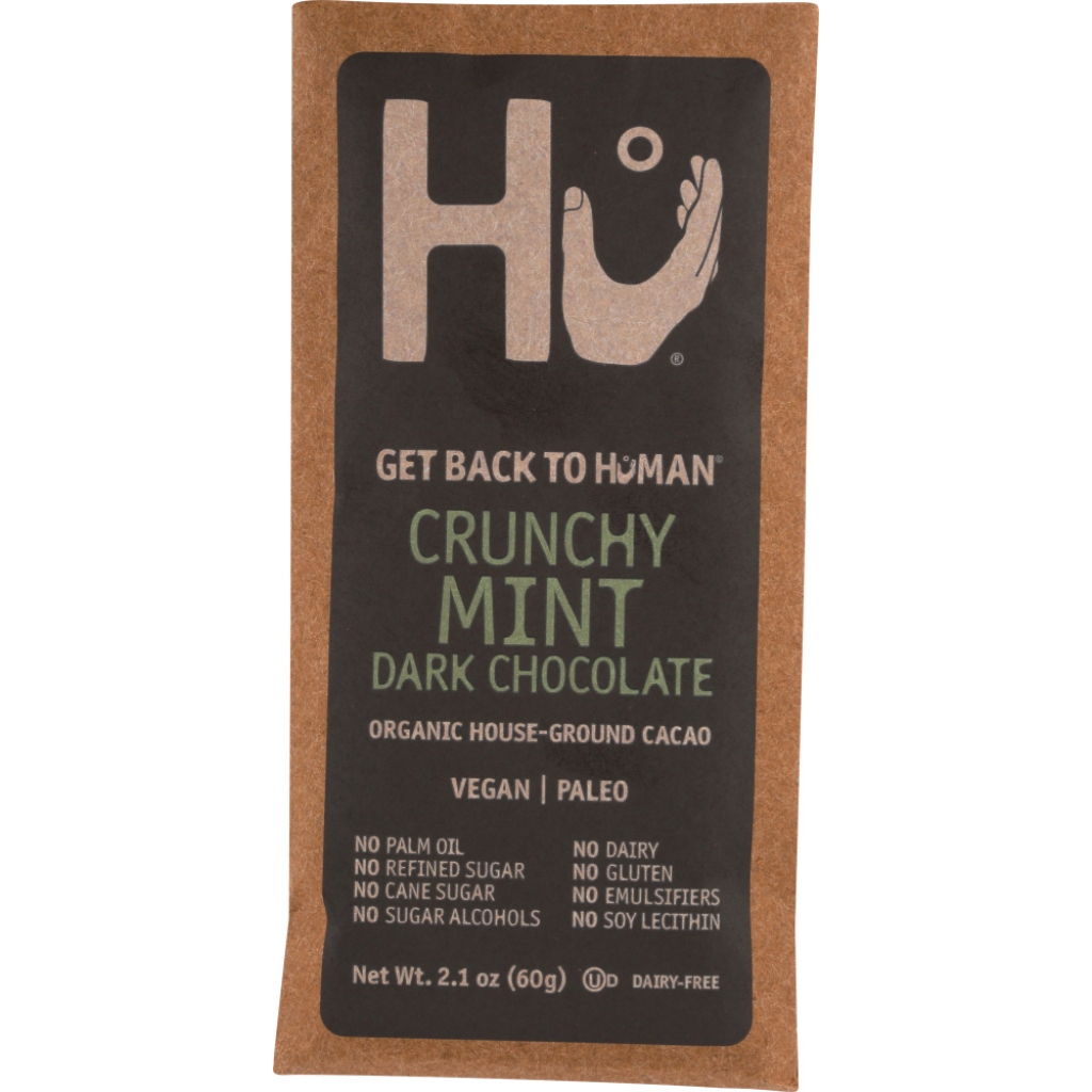 Organic Dark Chocolate Bar Crunchy Mint, 2.1 oz