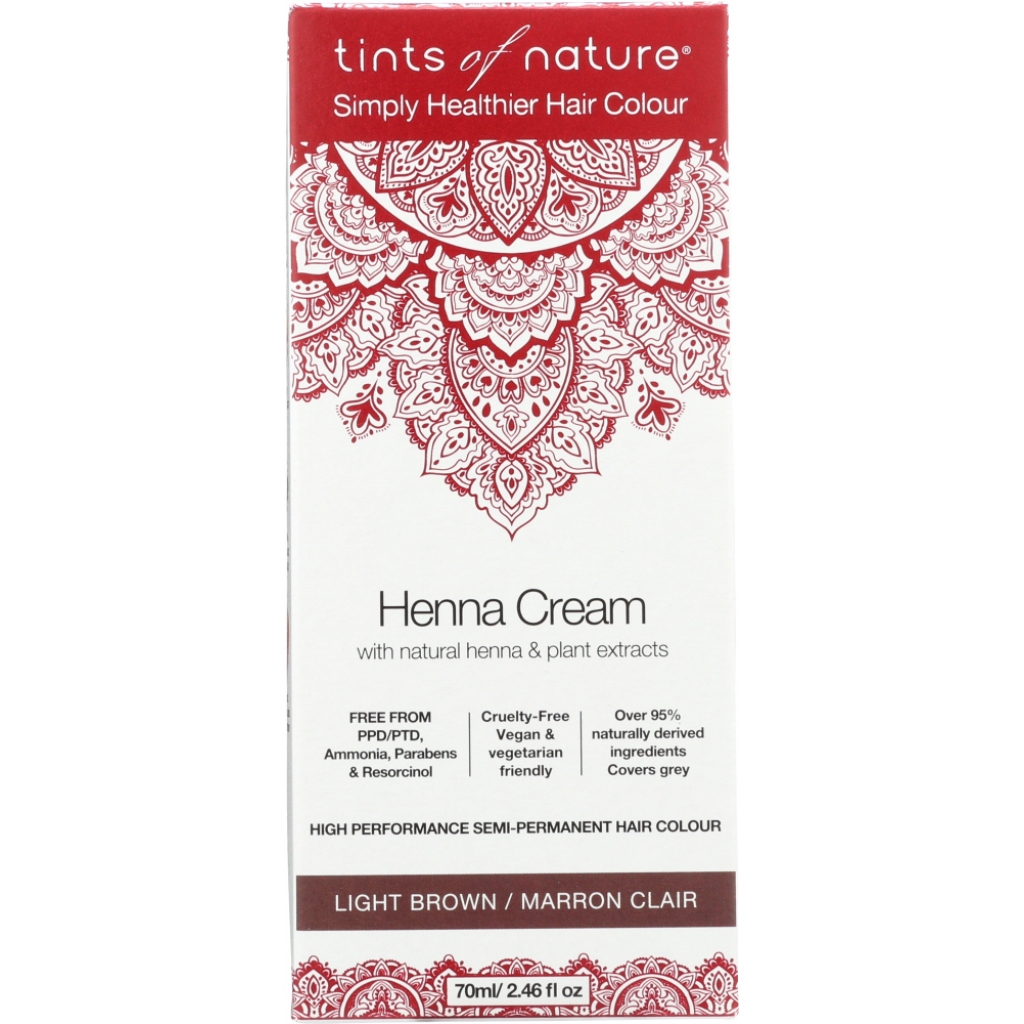 Tints of Nature: Colour Hair HNA Cream Light Brown, 2.460 fl oz