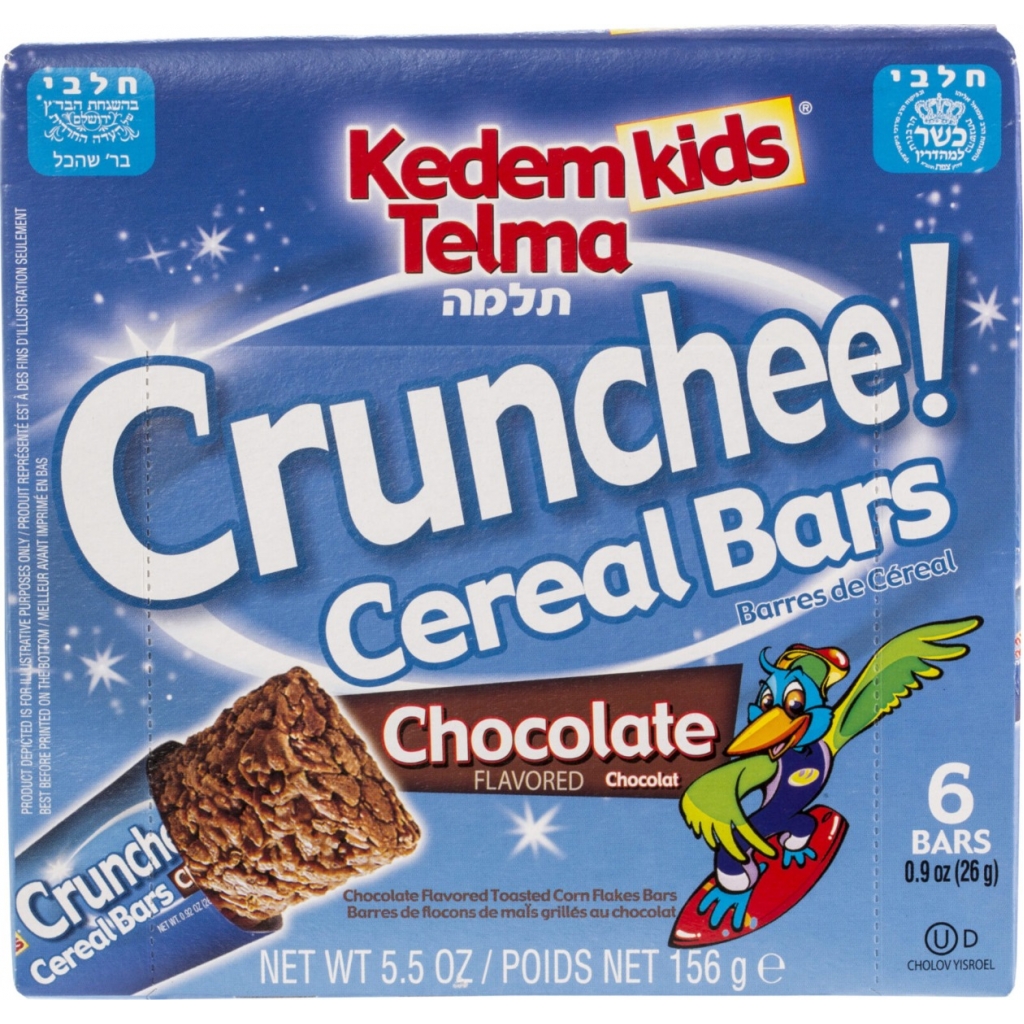 Telma Chocolate Flavored Crunchee Cereal Bars - Nutritious Snack, 5.5 oz