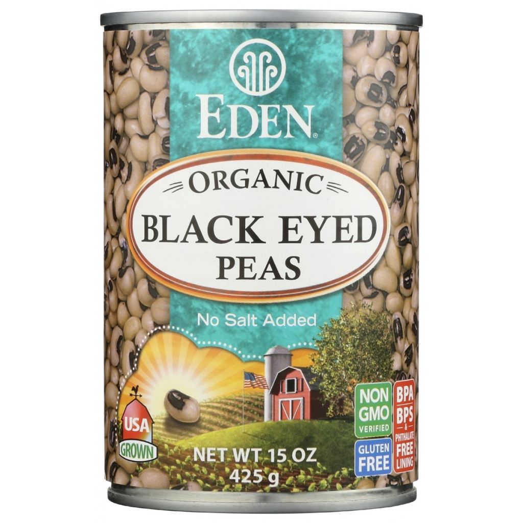 Organic Black Eyed Peas No Salt Added, 15 oz