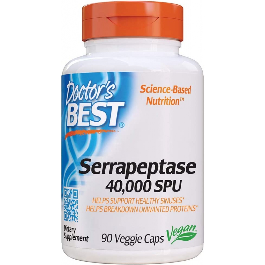 Doctor's Best Serrapeptase 40,000 SPU, 90 vc