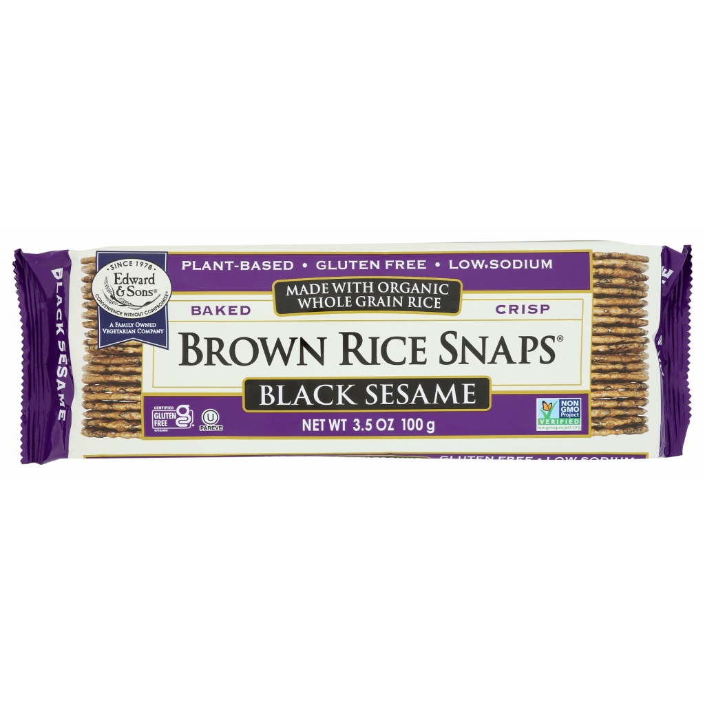 Black Sesame Brown Rice Snaps - Savory Snack