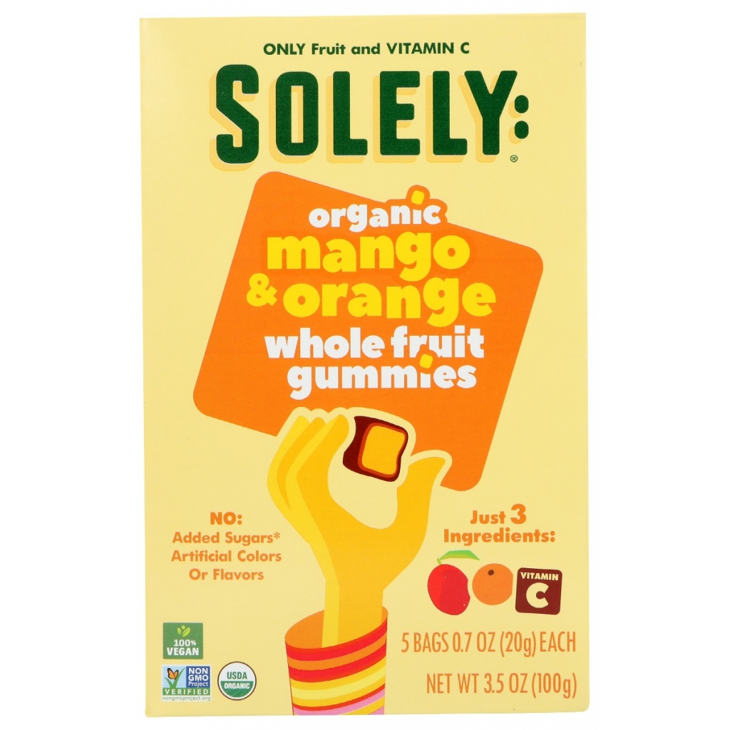 Solely Organic Whole Fruit Gummies - Mango & Orange Delight