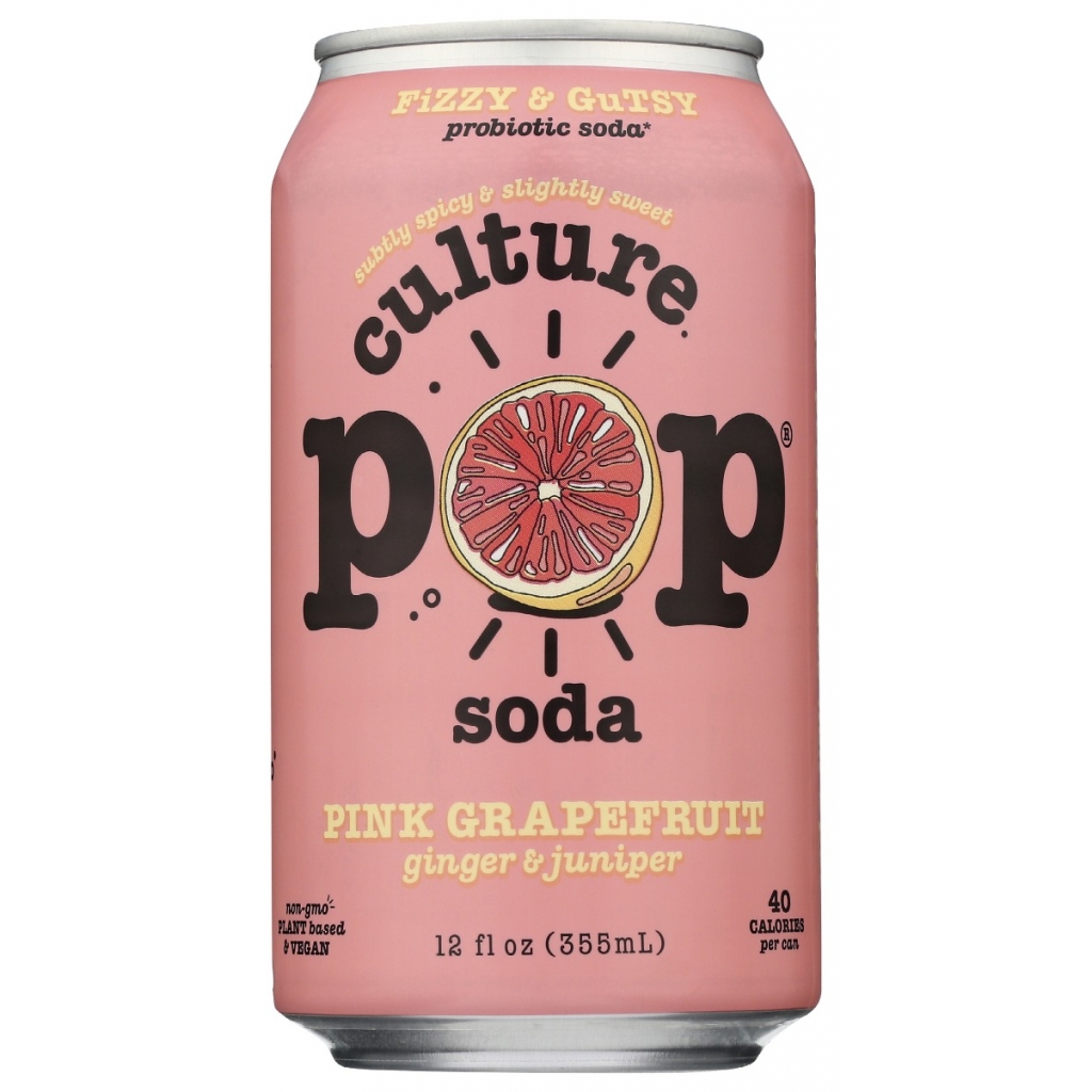 Pink Grapefruit Ginger & Juniper Probiotic Soda, 12 fl oz