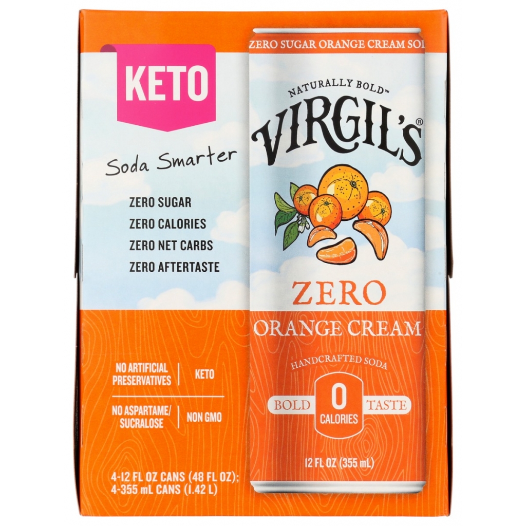 Zero Sugar Orange Cream Soda 4-Pack - 48 fl oz