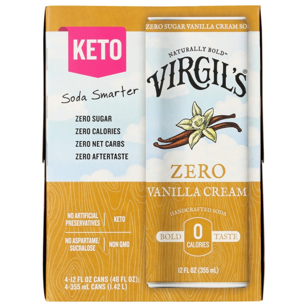 Vanilla Cream Zero Sugar, 4-Pack, 48 fl oz