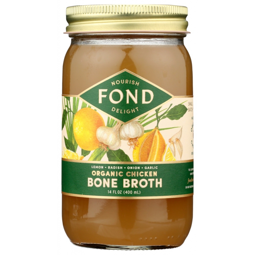 Organic Lemon Garlic Chicken Bone Broth - 14 FO