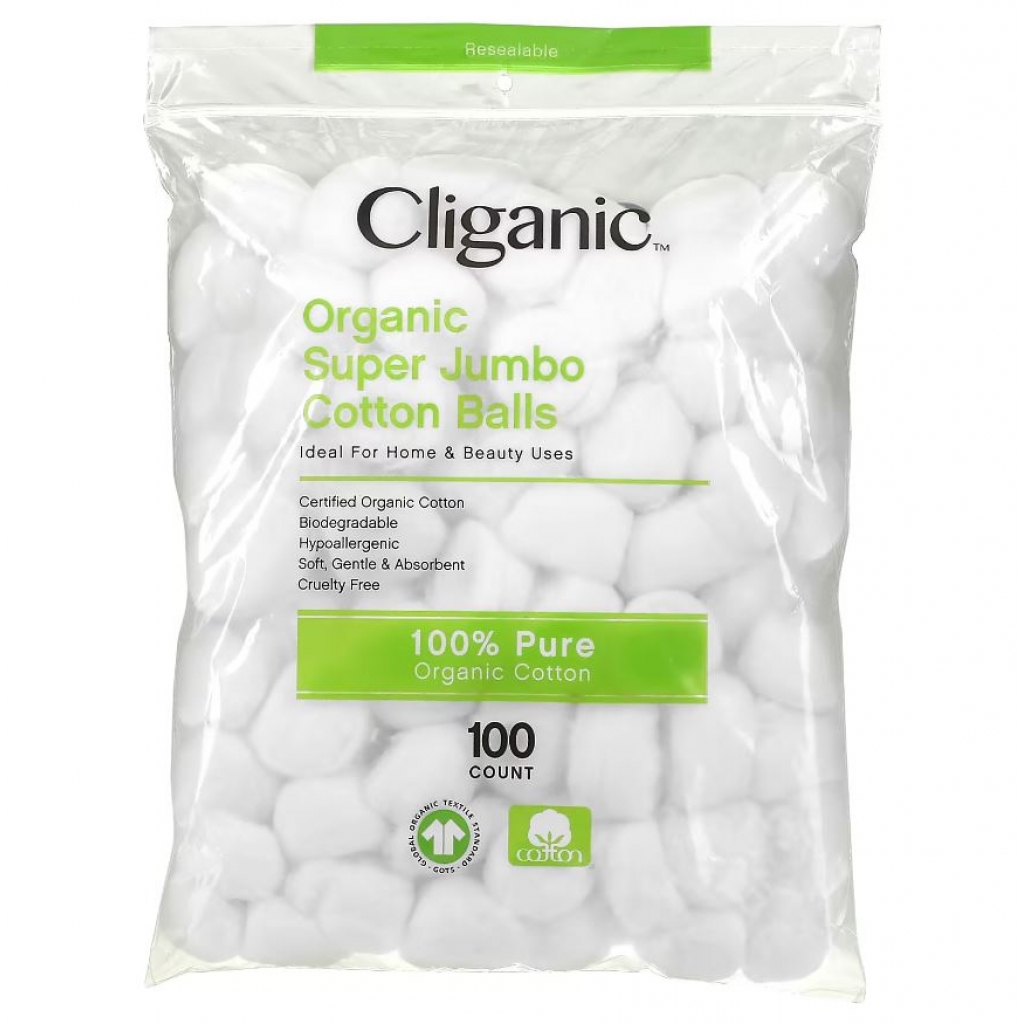 Organic Super Jumbo Cotton Balls - 100 ct