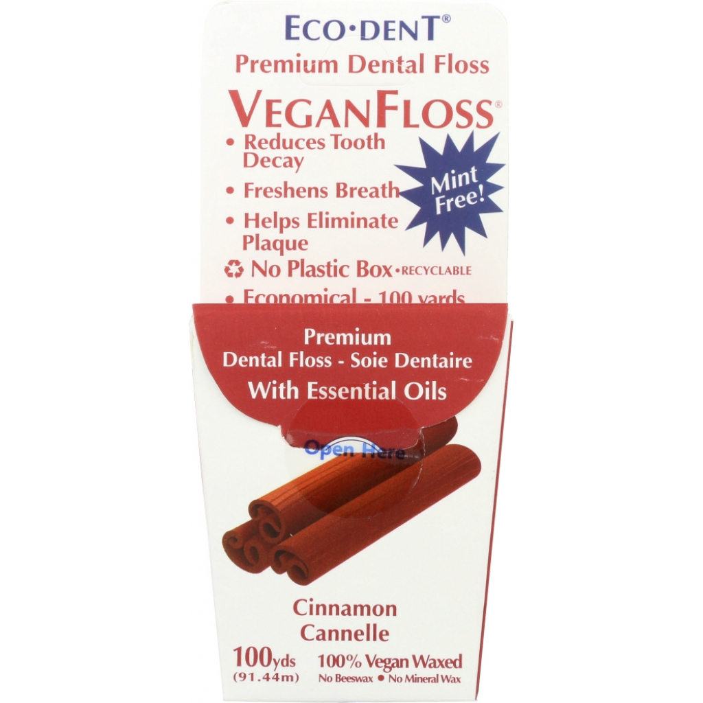 ECO DENT Vegan Cinnamon Floss, 100 yd