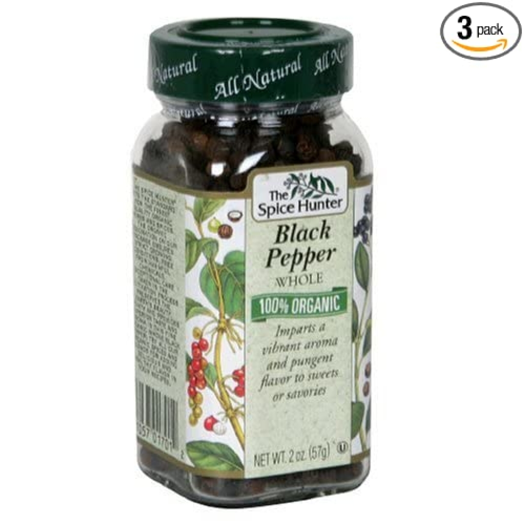 Organic Whole Black Peppercorn - 2 oz