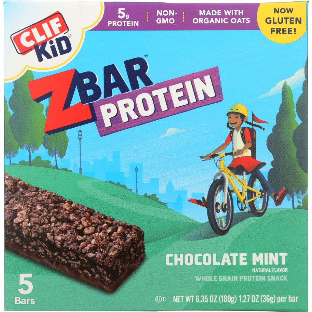 Clif Kid ZBar Protein Chocolate Mint - 5 Count, 6.35 oz