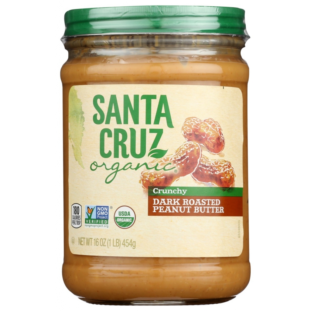 Santa Cruz Organic Peanut Butter, Dark Roast, 16 oz