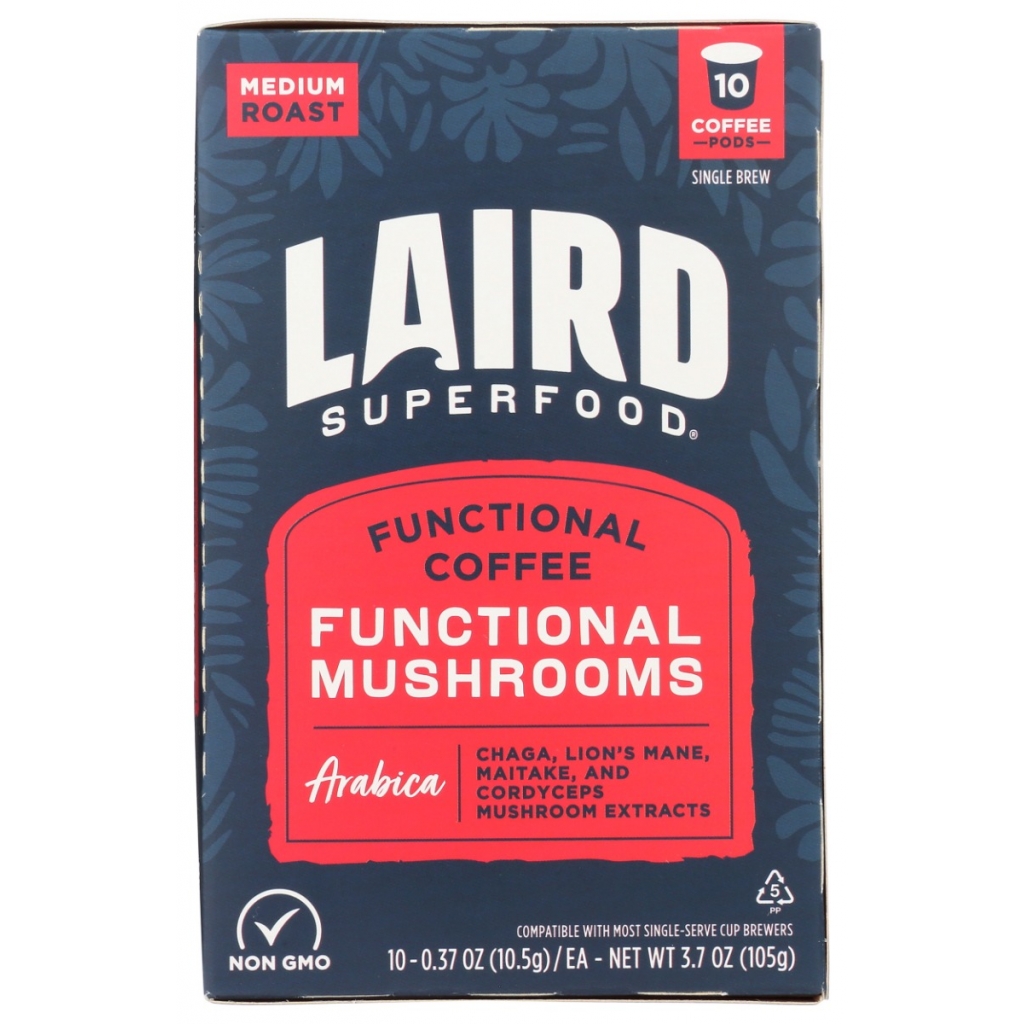 Laird Coffee Medium Roast with Functional Mushrooms (10 Pack)