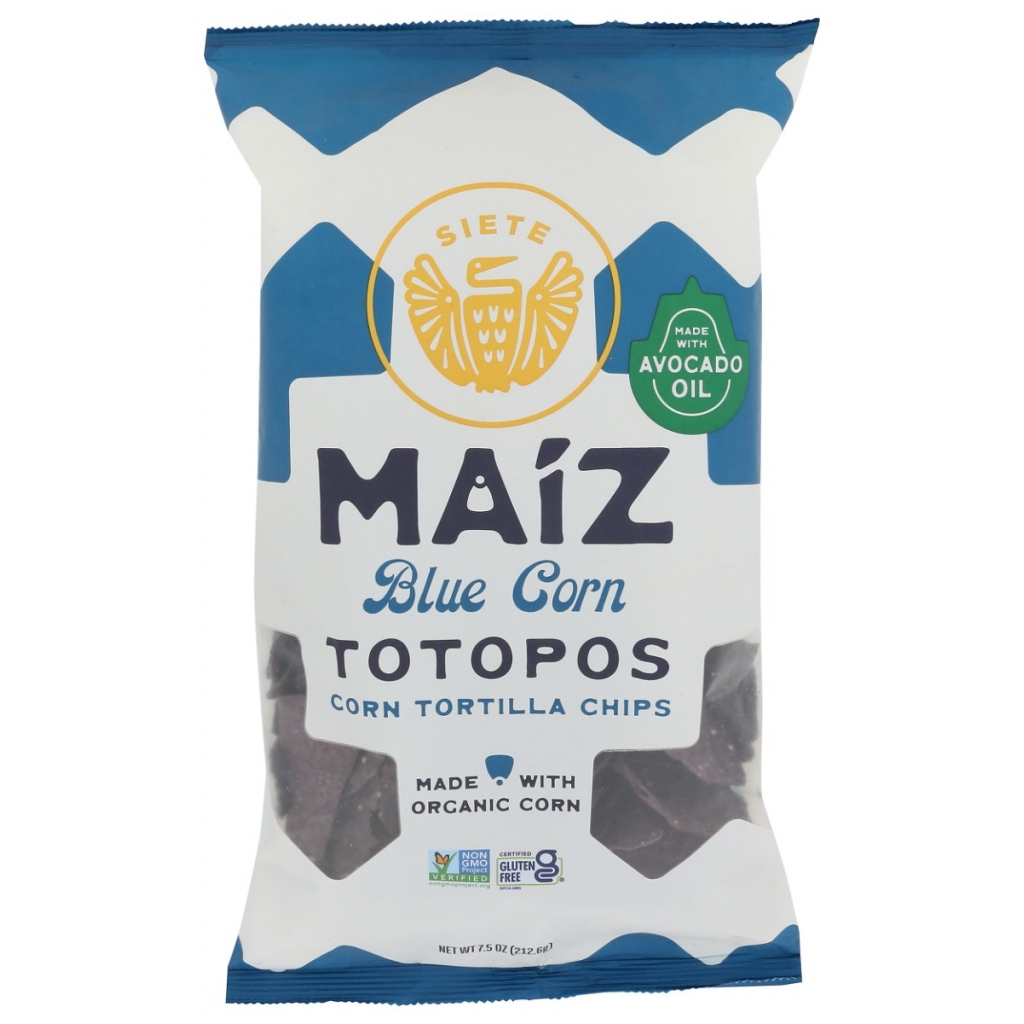 Maiz Totopos Blue Tortilla Chips - Organic Snack, 7.5 oz