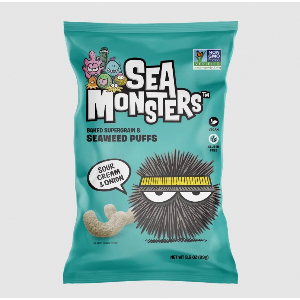 Crunchy Seaweed Puffs with Sour Cream & Onion, 3.5 oz