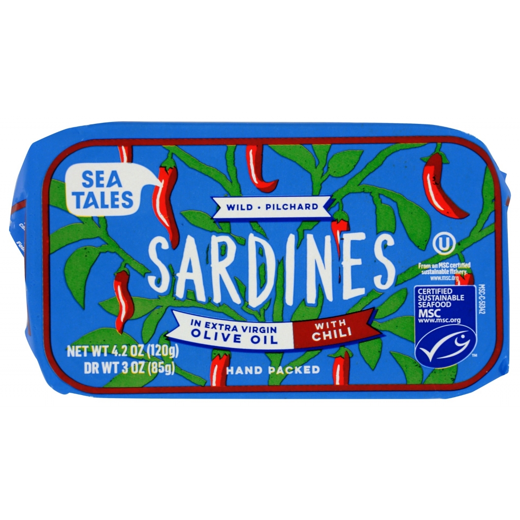 Handpicked Sardines in Olive Oil with Chili, 4.2 oz