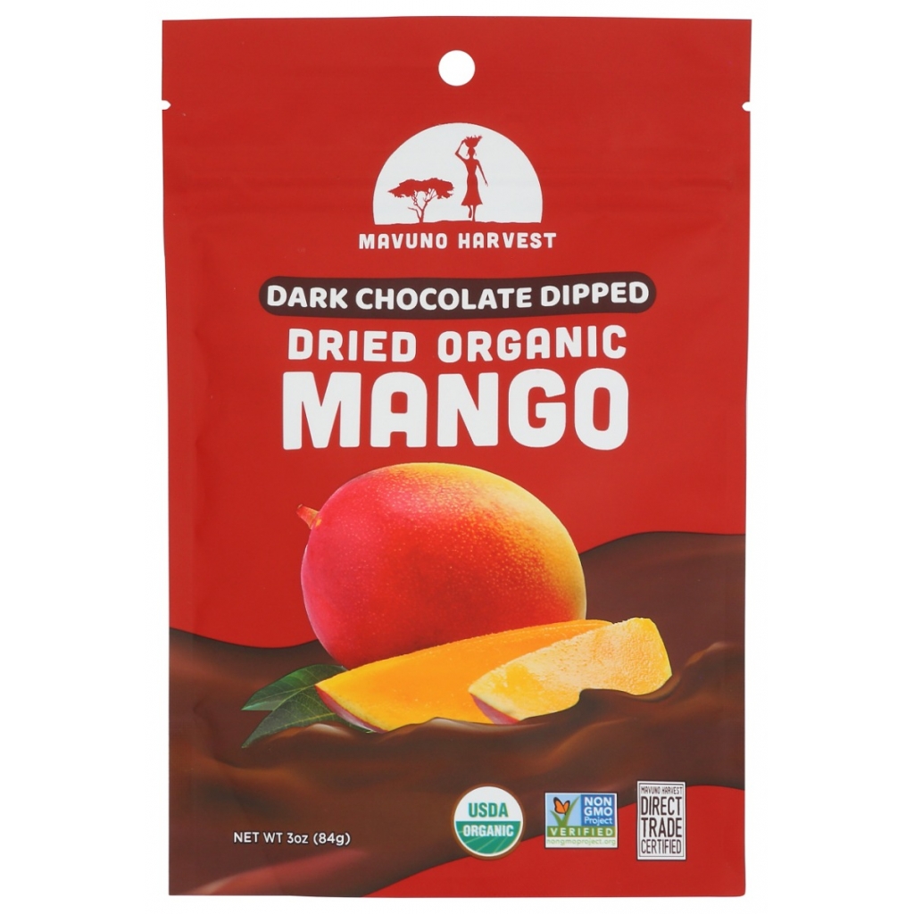 Organic Dried Mango Dipped In Dark Chocolate, 3 oz