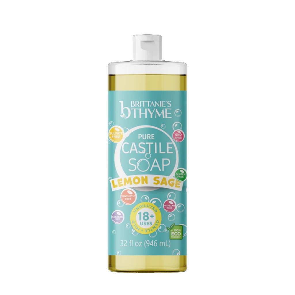 Lemon Sage Pure Castile Liquid Soap, 32 fl oz