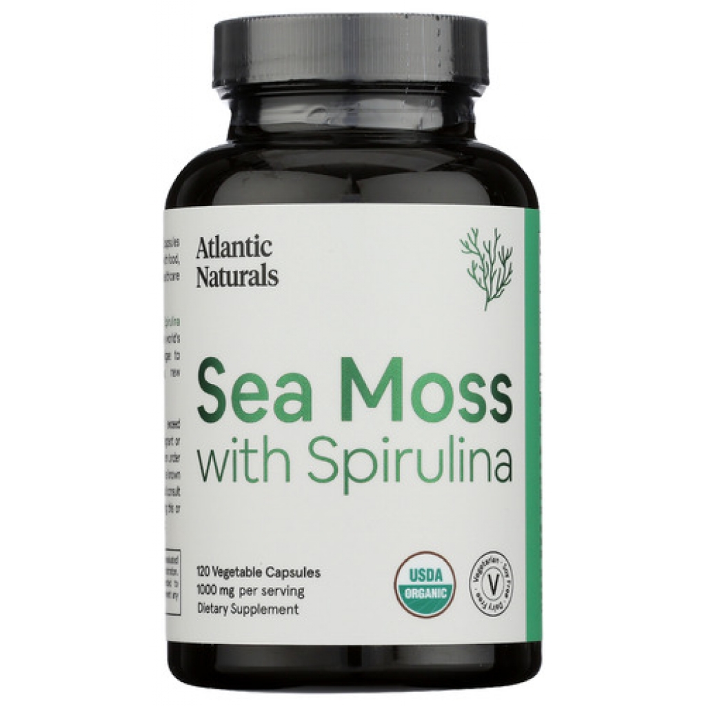 Organic Sea Moss and Spirulina Capsules, 120 Count