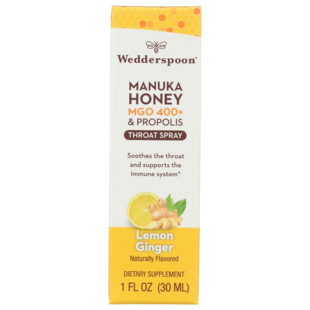 Lemon Ginger Propolis Manuka Honey Throat Spray, 1 fl oz