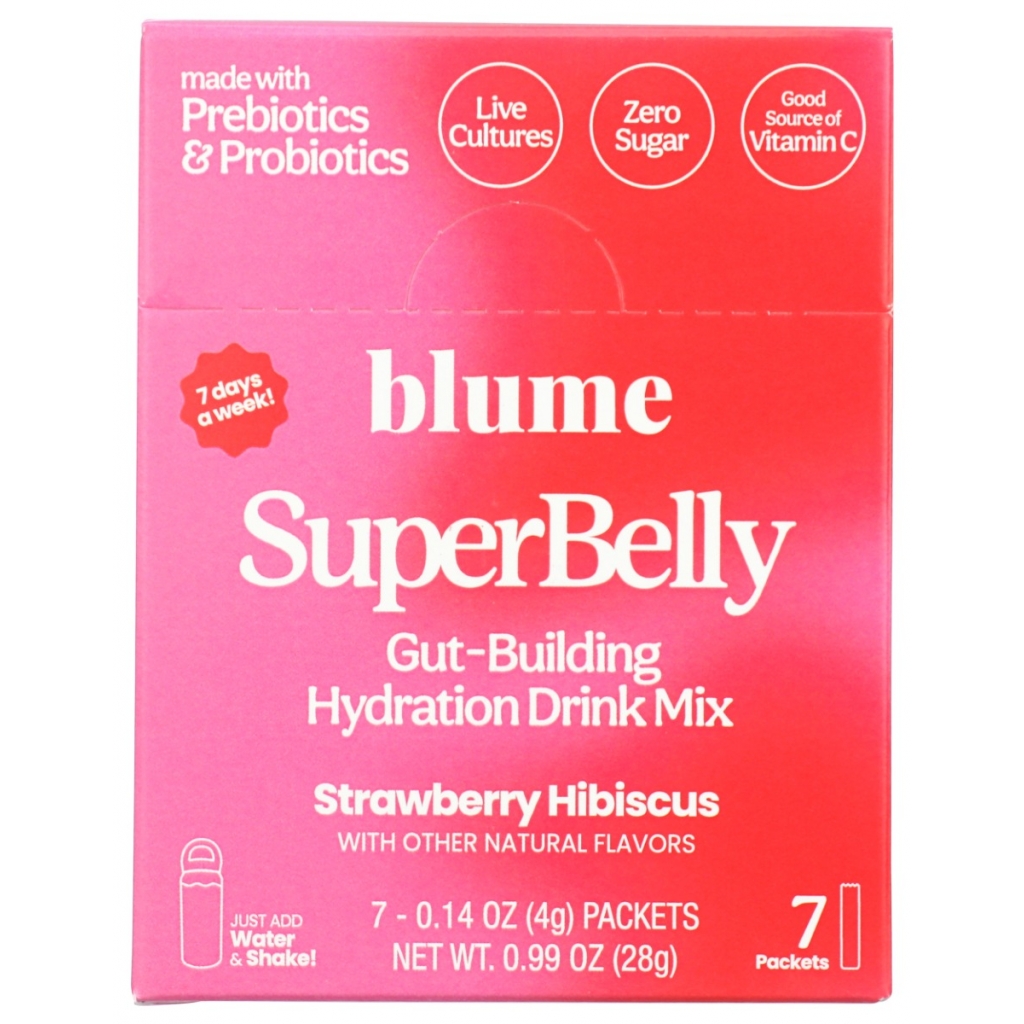 Superbelly Strawberry Hibiscus Hydration Powder - 7 Pack, 0.99 oz