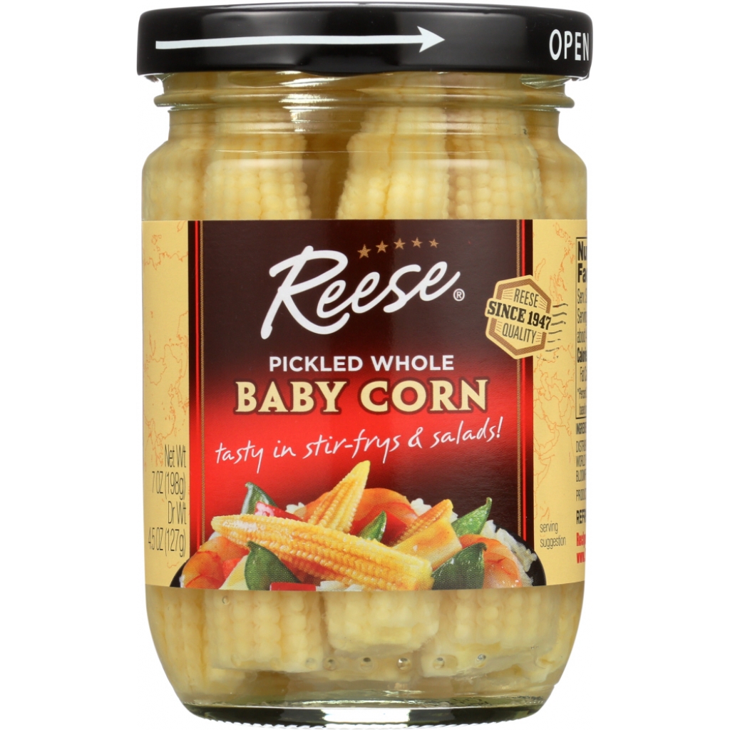 Reese Pickled Whole Baby Corn, 7 oz