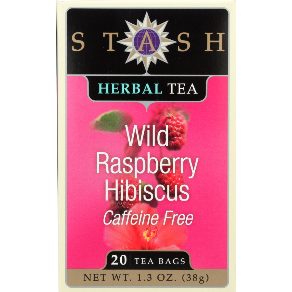 Wild Raspberry Hibiscus Herbal Tea - Caffeine Free, 20 Tea Bags