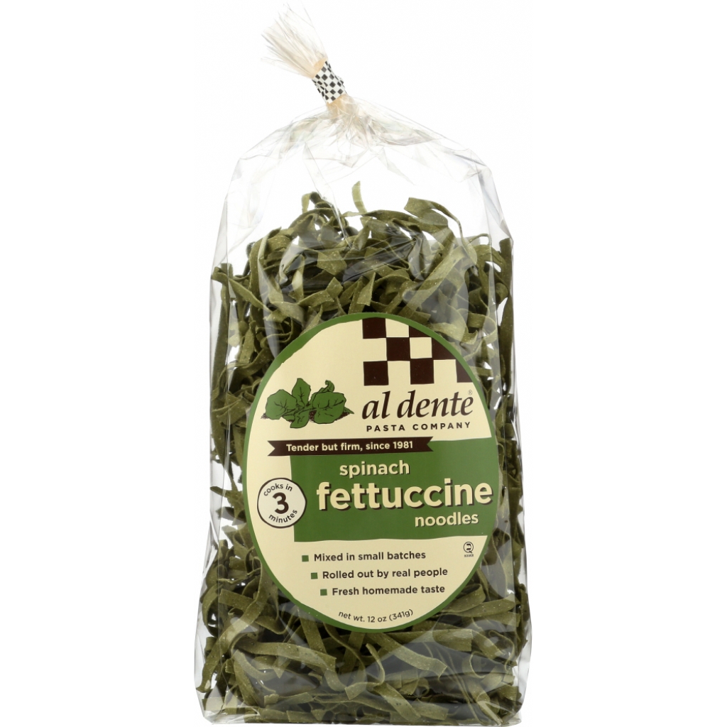 Spinach Fettuccine Noodles - Gourmet Quality - 12 oz