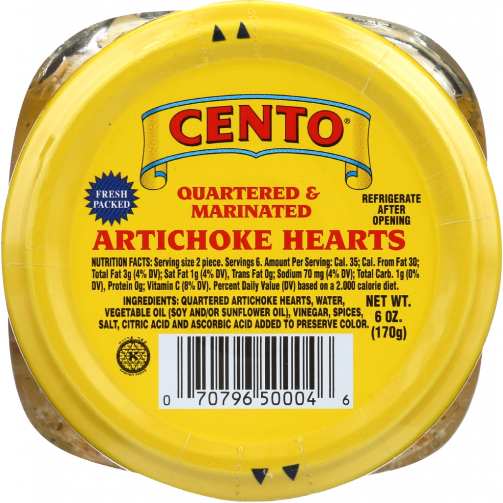 Cento Quartered & Marinated Artichoke Hearts - 6 oz